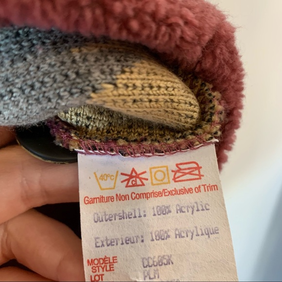 Vintage Country Clothing Co Fleece Jacket Shearling XL Trees Mauve Suede Collar - Picture 6 of 8